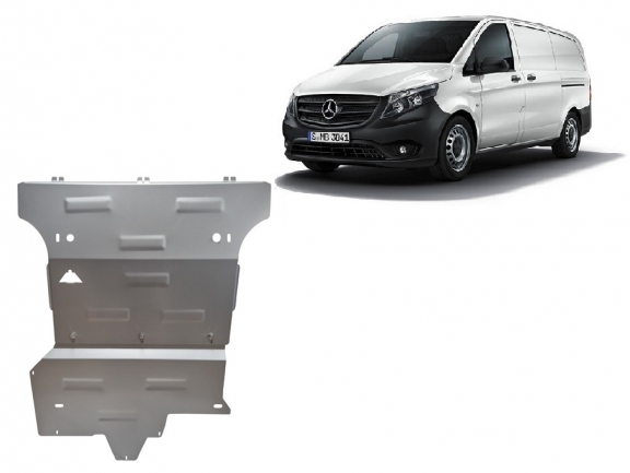 Aluminum skid plate for Mercedes V-Class W447
