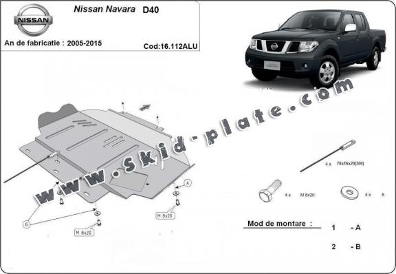 Aluminum skid plate for Nissan Navara