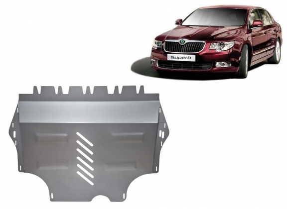 Aluminum skid plate for Skoda Superb II