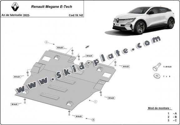 Steel skid plate for Renault Megane E-Tech