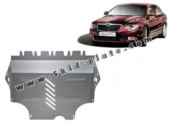 Aluminum skid plate for Skoda Superb II