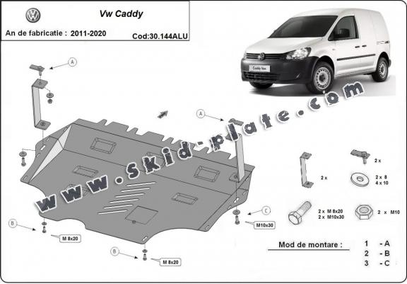 Aluminum skid plate for VW Caddy 