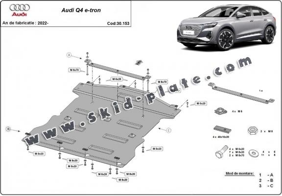 Steel skid plate for Audi Q4 e-tron
