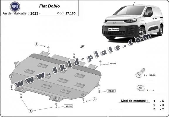 Steel skid plate for Fiat Doblo