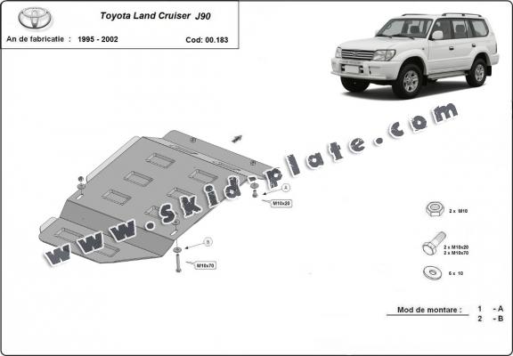 Steel gearbox skid plate for Toyota Land Cruiser J90