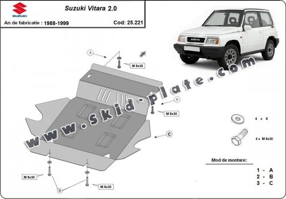 Steel skid plate for Suzuki Vitara 2.0