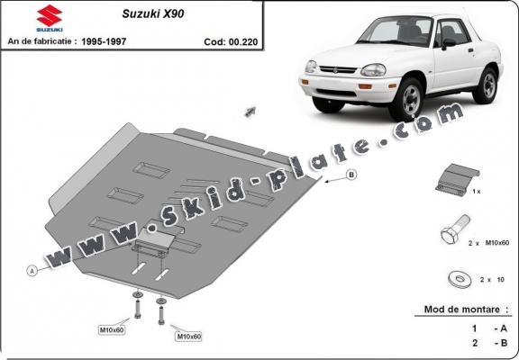 Steel gearbox skid plate for Suzuki X90