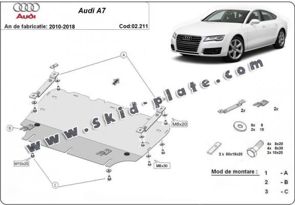 Steel skid plate for Audi A7