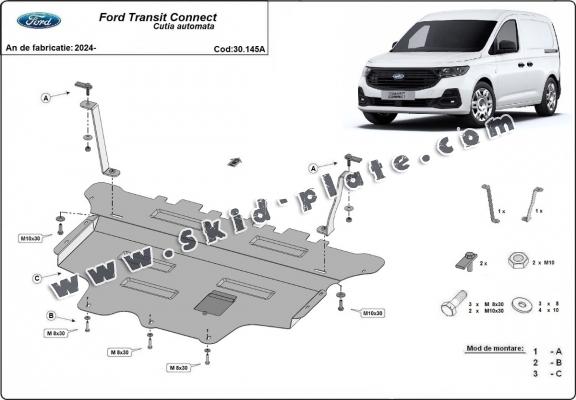Steel skid plate for Ford Transit Connect- automatic gearbox