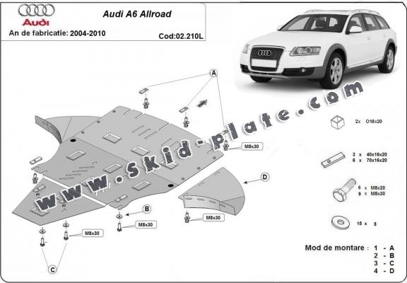 Steel skid plate for Audi A6 Allroad 2 - avec latéraux