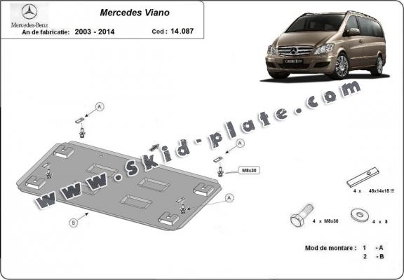 Steel skid plate for Mercedes Viano W639 - 2.2 D 4x2, 4x4