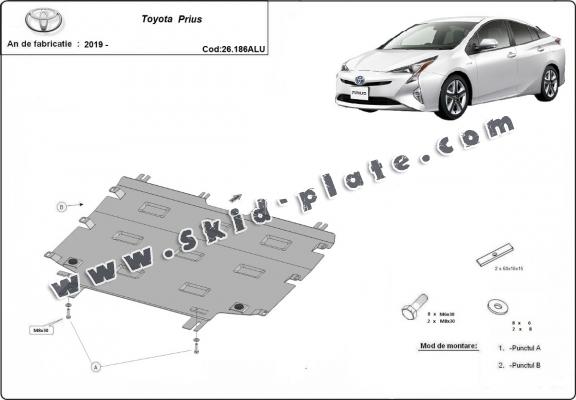 Aluminum skid plate for Toyota Prius