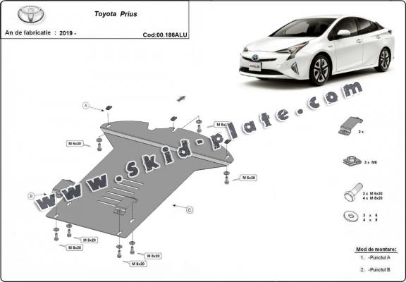 Aluminum catalytic converter plate/cat lock for Toyota Prius