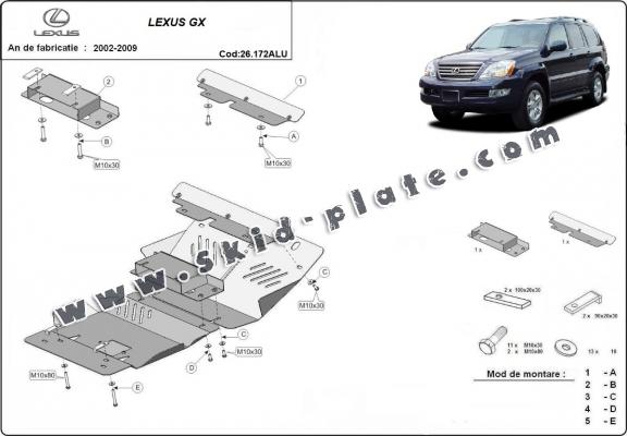Aluminum skid plate for Lexus GX