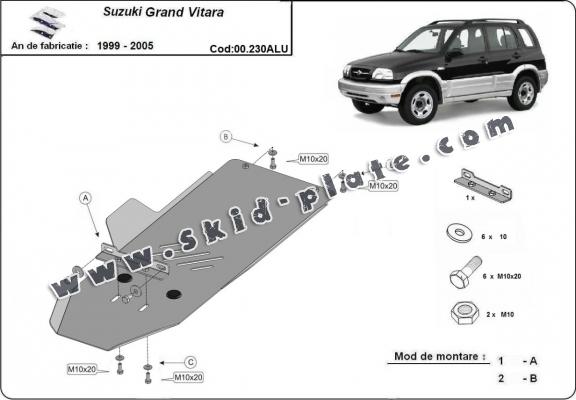 Aluminum gearbox skid plate for Suzuki Grand Vitara