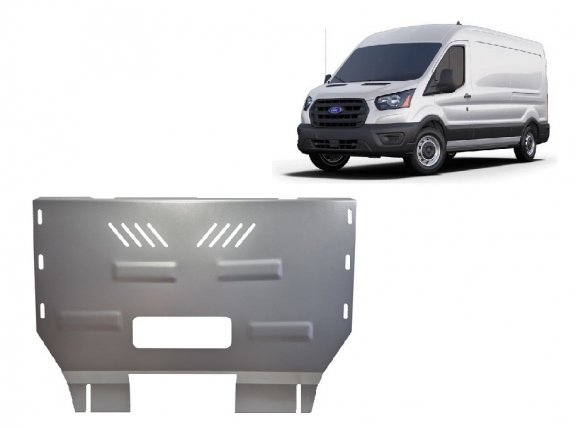 Aluminum skid plate for Ford Transit RWD