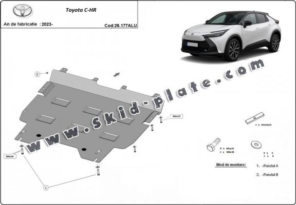 Aluminum skid plate for Toyota C-HR