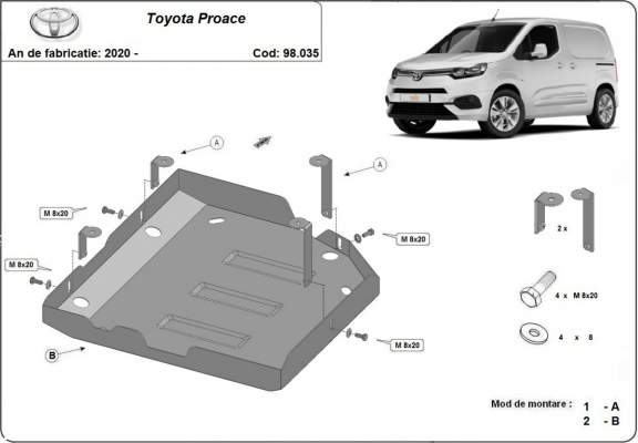 Steel AdBlue tank plate Toyota Proace