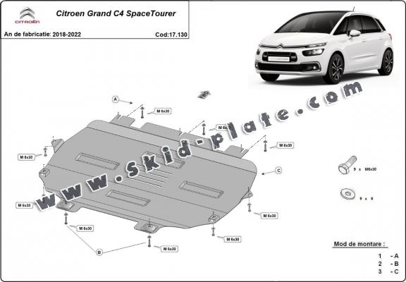 Steel skid plate for Citroen Grand C4 SpaceTourer