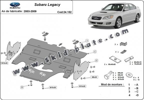 Steel skid plate for Subaru Legacy IV