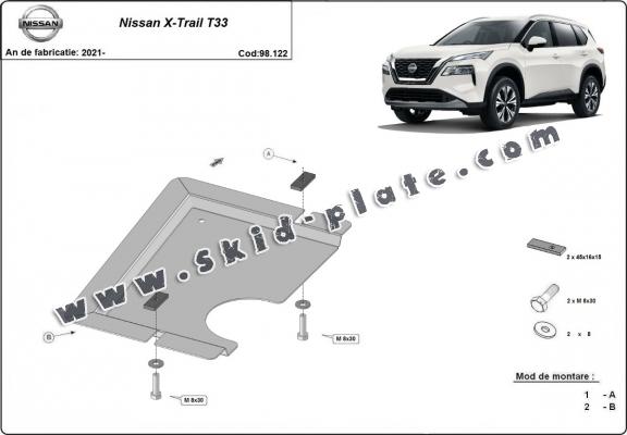 Steel diferential skid plate for Nissan X Trail