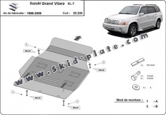 Steel skid plate for Suzuki Grand Vitara XL-7