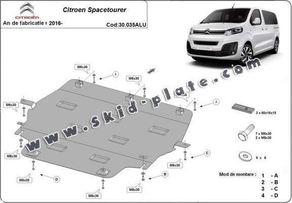 Aluminium skid plate for Citroen Spacetourer