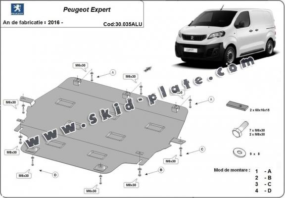 Aluminium skid plate for Peugeot Expert