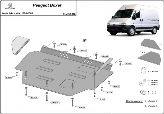 Steel skid plate for Peugeot Boxer