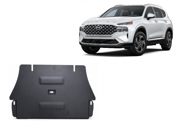 Steel catalytic converter guard for Hyundai Santa Fe