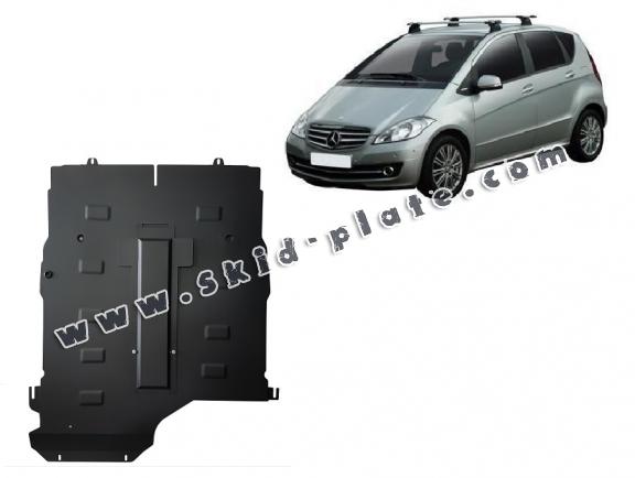 Steel skid plate for the protection of the engine, gearbox and differential for Mercedes A-Class
