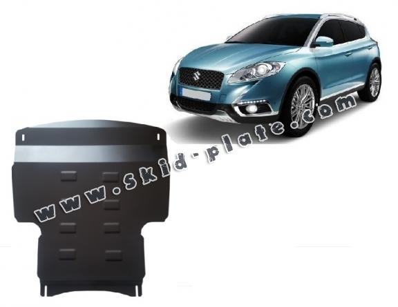 Steel skid plate for the protection of the engine and the gearbox for Suzuki S-Cross