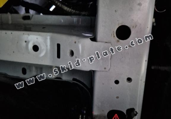 Aluminum skid plate for the protection of the engine and the gearbox for Ford Transit Custom