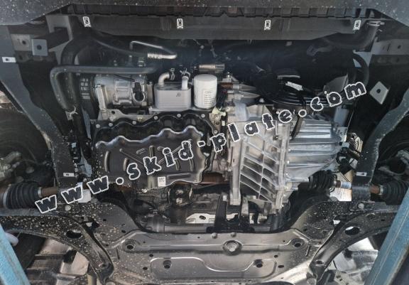 Aluminum skid plate for the protection of the engine and the gearbox for Ford Transit Custom