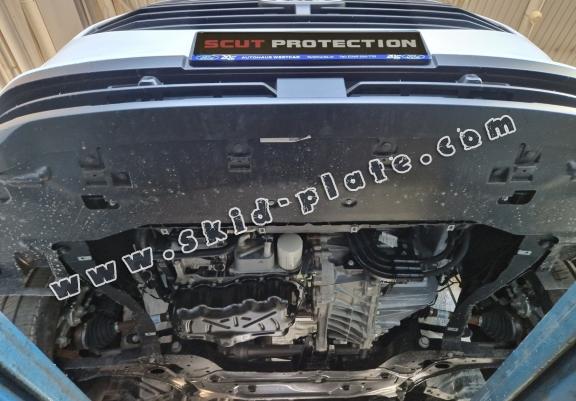 Steel skid plate for the protection of the engine and the gearbox for Ford Transit Custom