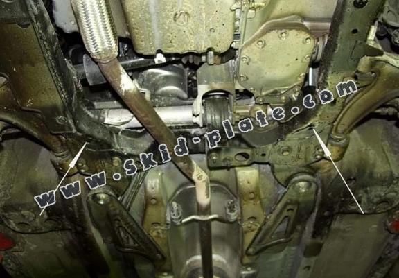 Steel skid plate for the protection of the engine and the gearbox for Saab 9-3