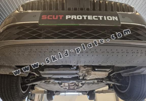 Aluminum skid plate for the protection of the engine and the gearbox for VW Golf 7